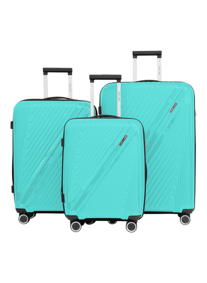 Parajohn Wyng 3 Piece Lightweight PP 20, 24 & 28 inches 8 Wheels Luggage Set + Free Backpack