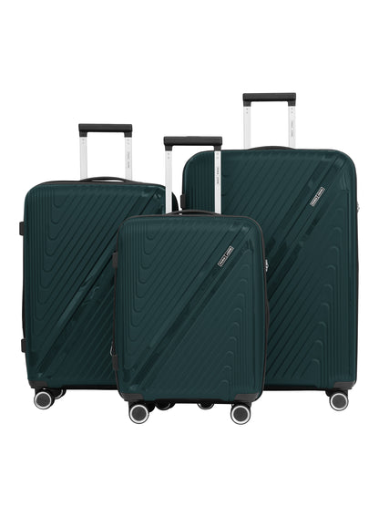 Parajohn Wyng 3 Piece Lightweight PP 20, 24 & 28 inches 8 Wheels Luggage Set + Free Backpack