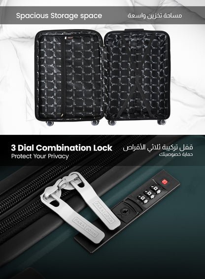 Parajohn Wyng 3 Piece Lightweight PP 20, 24 & 28 inches 8 Wheels Luggage Set + Free Backpack