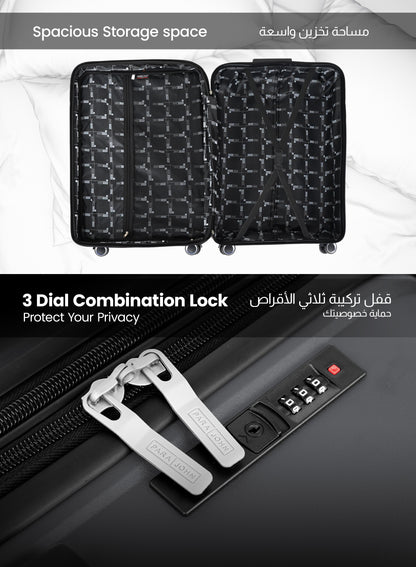 Parajohn Wyng 3 Piece Lightweight PP 20, 24 & 28 inches 8 Wheels Luggage Set + Free Backpack
