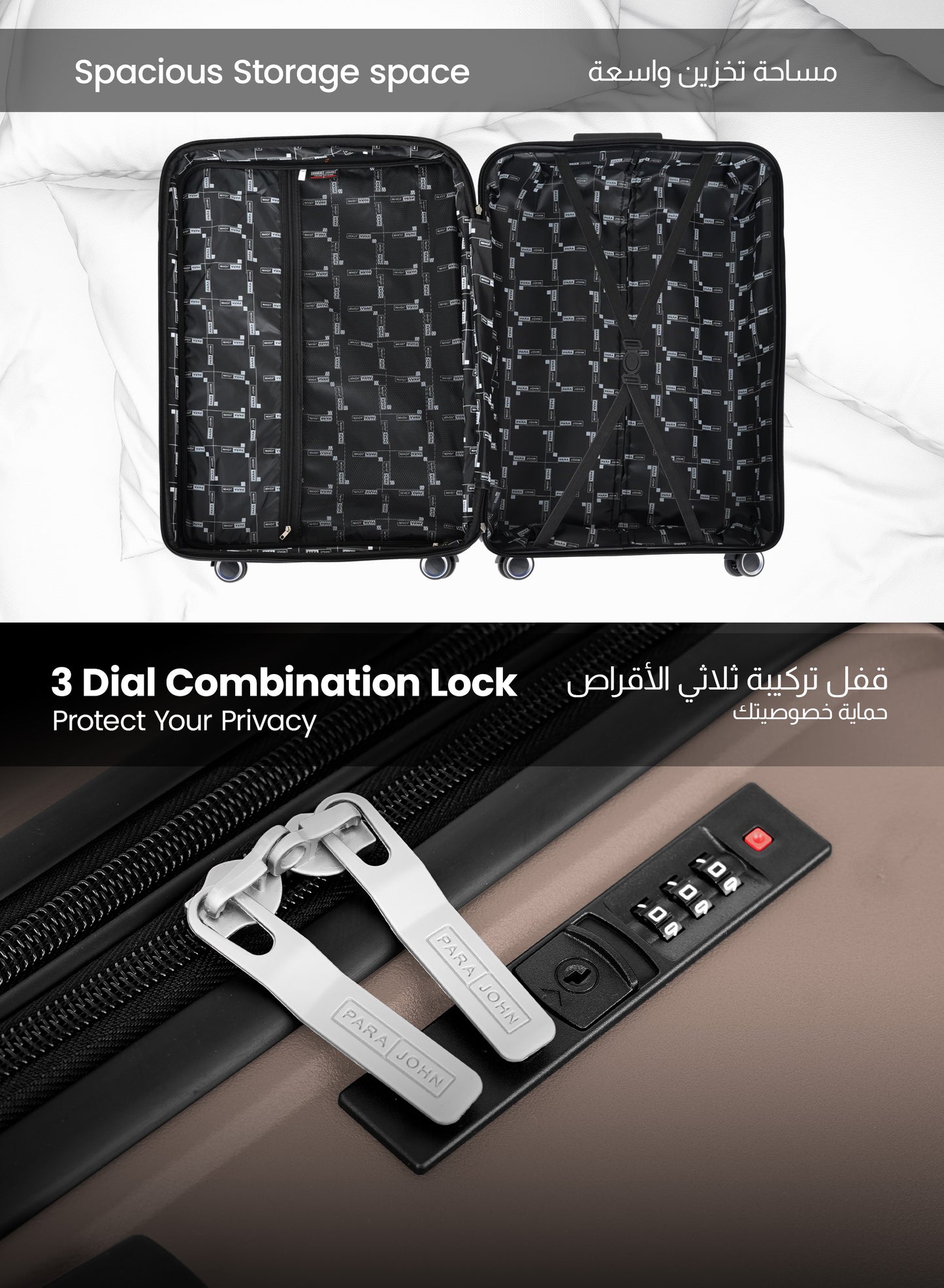 Parajohn Wyng 3 Piece Lightweight PP 20, 24 & 28 inches 8 Wheels Luggage Set + Free Backpack