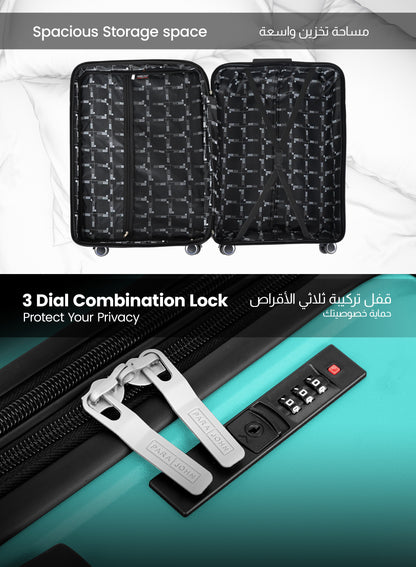 Parajohn Wyng 3 Piece Lightweight PP 20, 24 & 28 inches 8 Wheels Luggage Set + Free Backpack