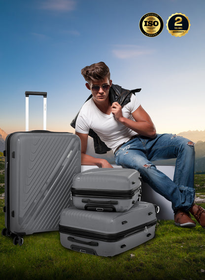 Parajohn Wyng 3 Piece Lightweight PP 20, 24 & 28 inches 8 Wheels Luggage Set + Free Backpack