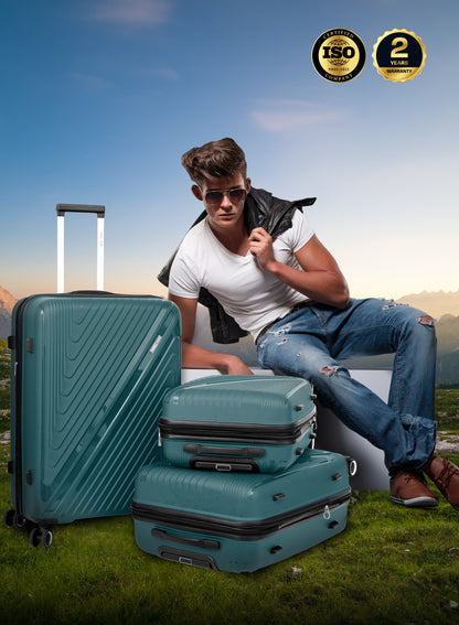 Parajohn Wyng 3 Piece Lightweight PP 20, 24 & 28 inches 8 Wheels Luggage Set + Free Backpack