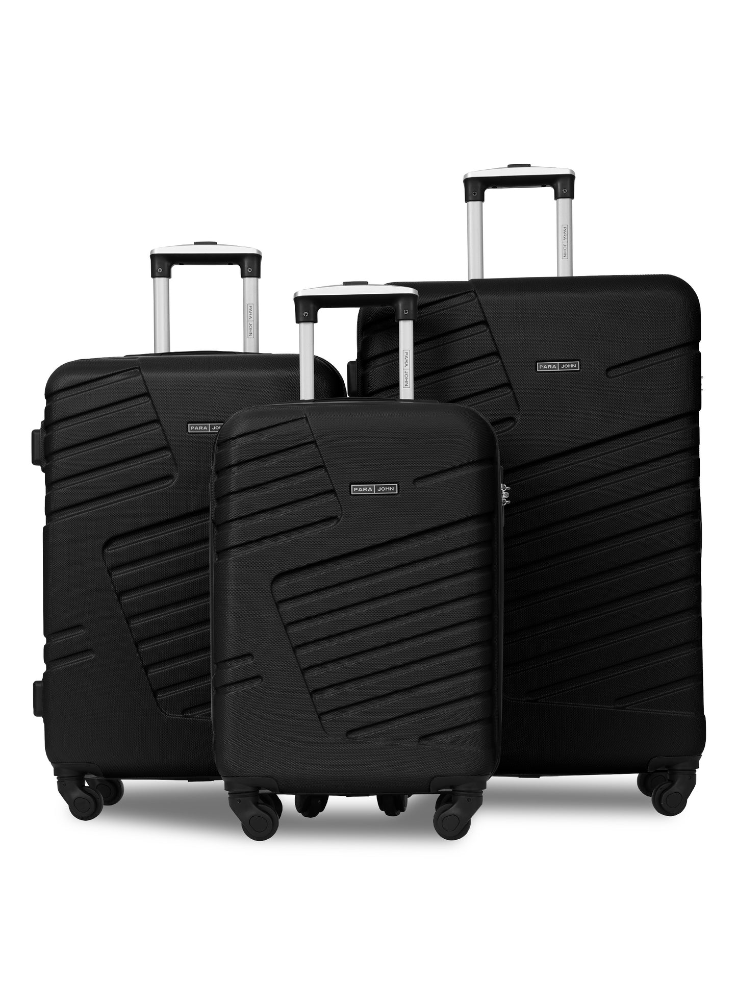 Parajohn Rigbox 3 Piece Lightweight ABS 20, 24 & 28 inches 8 Wheels Luggage Set + Free Backpack