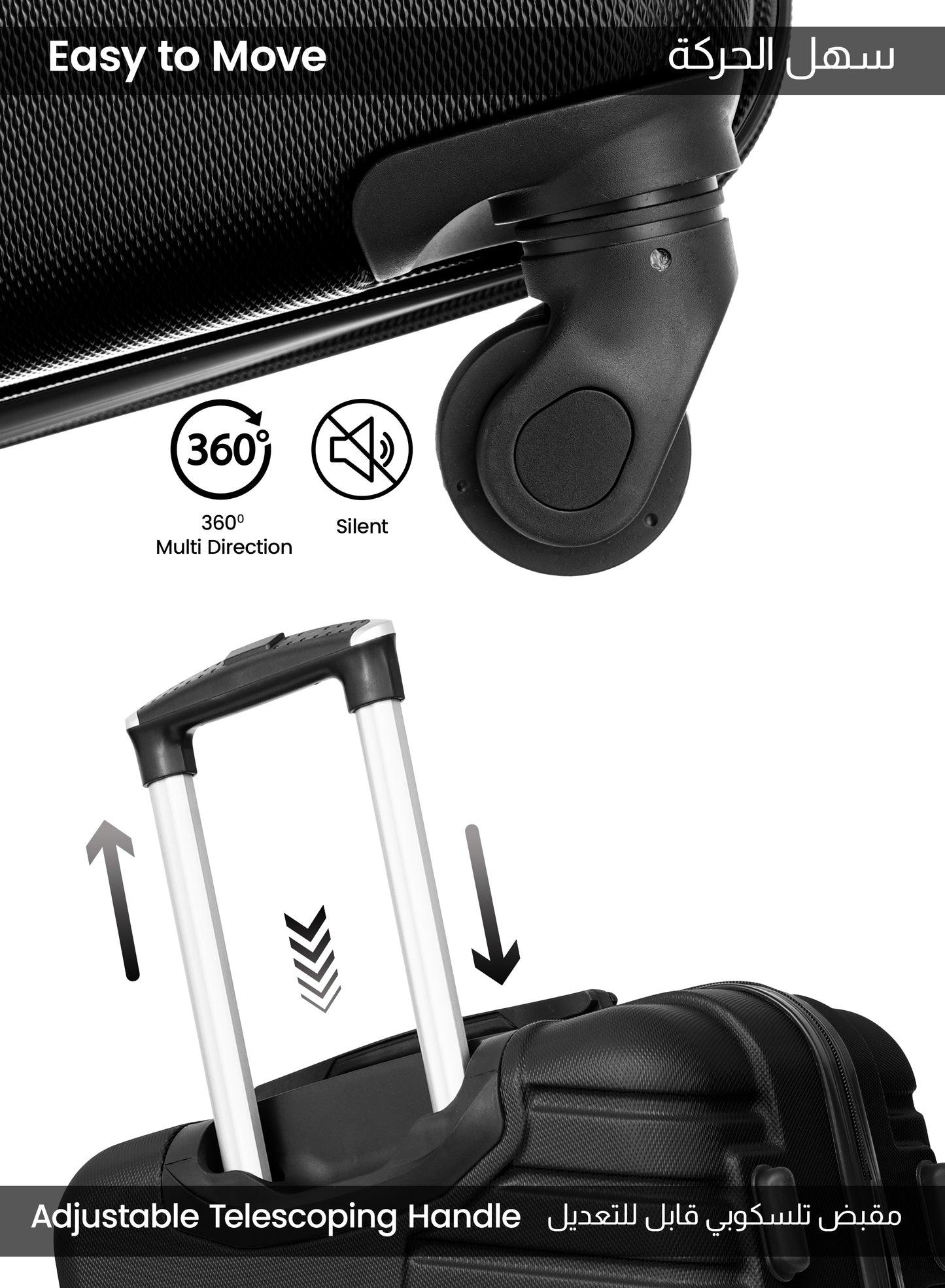 Parajohn Rigbox 3 Piece Lightweight ABS 20, 24 & 28 inches 8 Wheels Luggage Set + Free Backpack