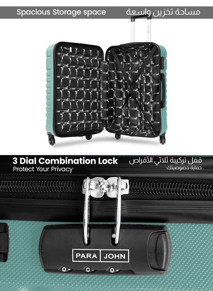 Parajohn Rigbox 3 Piece Lightweight ABS 20, 24 & 28 inches 8 Wheels Luggage Set + Free Backpack