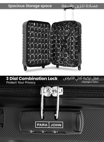 Parajohn Rigbox 3 Piece Lightweight ABS 20, 24 & 28 inches 8 Wheels Luggage Set + Free Backpack