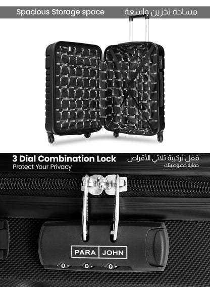 Parajohn Rigbox 3 Piece Lightweight ABS 20, 24 & 28 inches 8 Wheels Luggage Set + Free Backpack