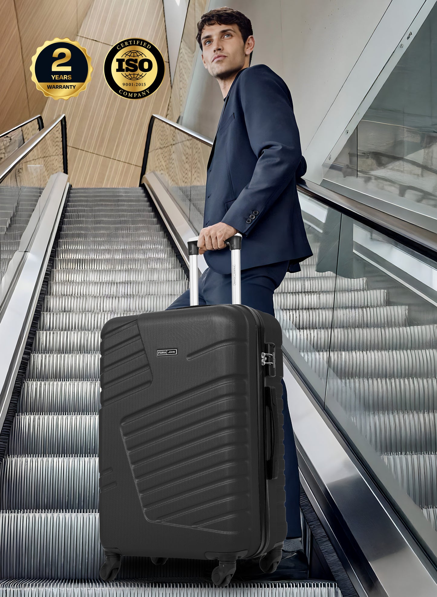 Parajohn Rigbox 3 Piece Lightweight ABS 20, 24 & 28 inches 8 Wheels Luggage Set + Free Backpack