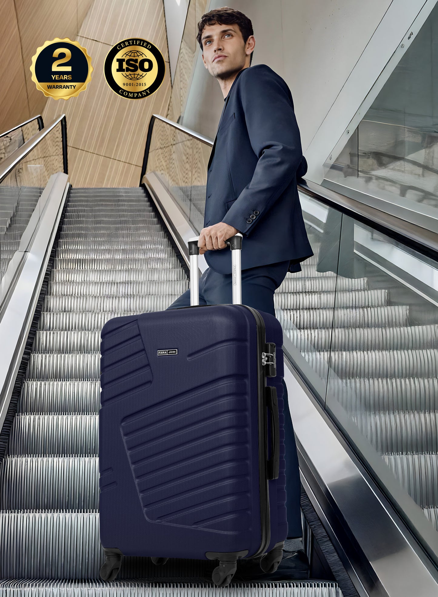 Parajohn Rigbox 3 Piece Lightweight ABS 20, 24 & 28 inches 8 Wheels Luggage Set + Free Backpack