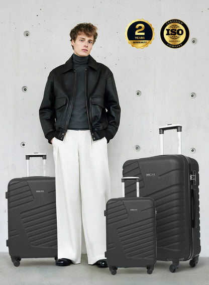 Parajohn Rigbox 3 Piece Lightweight ABS 20, 24 & 28 inches 8 Wheels Luggage Set + Free Backpack