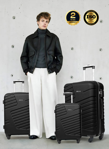 Parajohn Rigbox 3 Piece Lightweight ABS 20, 24 & 28 inches 8 Wheels Luggage Set + Free Backpack