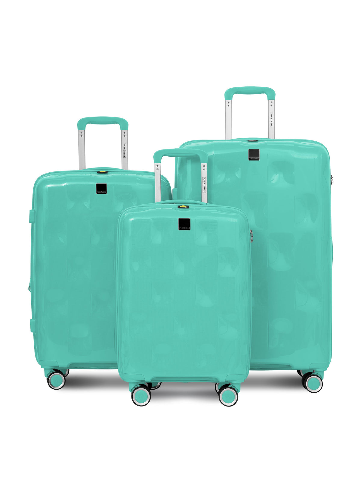 PARA JOHN VELTRIX 3-Piece Expandable PP Luggage Set in Mint Green – 20", 24" and 28" suitcases