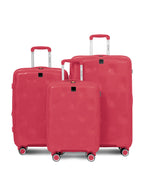 PARA JOHN VELTRIX 3-Piece Expandable PP Luggage Set in Pink – 20", 24" and 28" suitcases