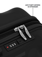 VELTRIX Black suitcase anti-theft zipper and 3-dial combination lock