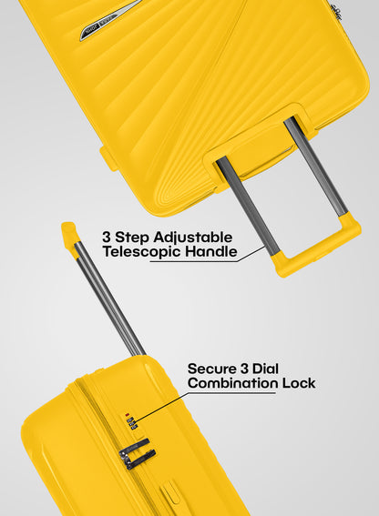 مجموعة حقائب سفر ذات عجلات صلبة من مادة البولي بروبيلين مكونة من 3 قطع