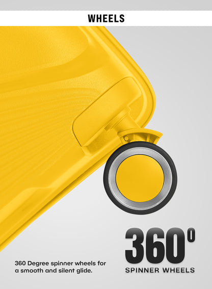 مجموعة حقائب سفر ذات عجلات صلبة من مادة البولي بروبيلين مكونة من 3 قطع