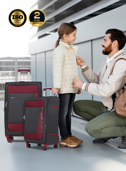 HyperTrek 3 Pieces Set 8 Wheels Soft Luggage