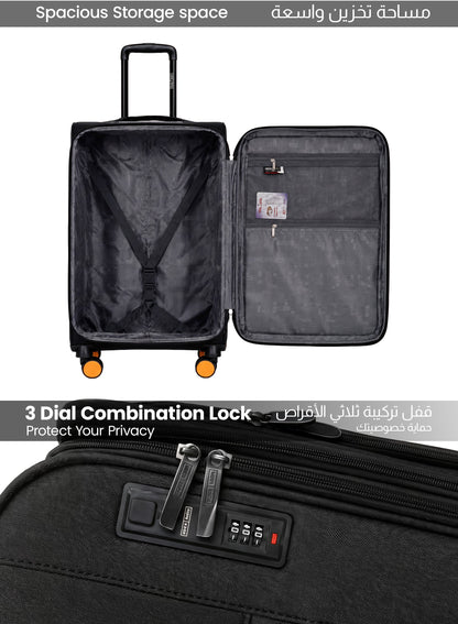 ParaJohn Luggage Set — 3-Piece Nylon Suitcases | 4-Wheel Spinner  PARAJOHN UAE