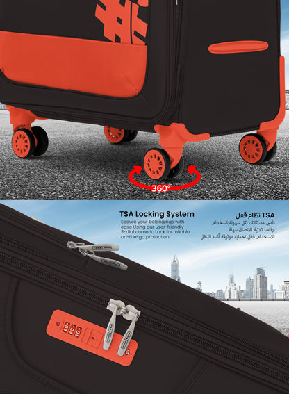 ParaJohn Luggage Set — 3-Piece Nylon Suitcases | 4-Wheel Spinner  PARAJOHN UAE