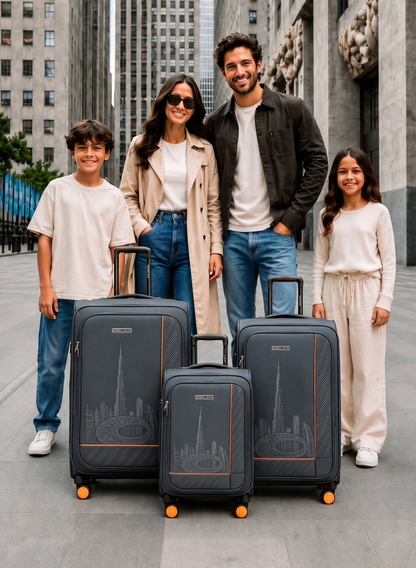ParaJohn Luggage Set — 3-Piece Nylon Suitcases | 4-Wheel Spinner  PARAJOHN UAE