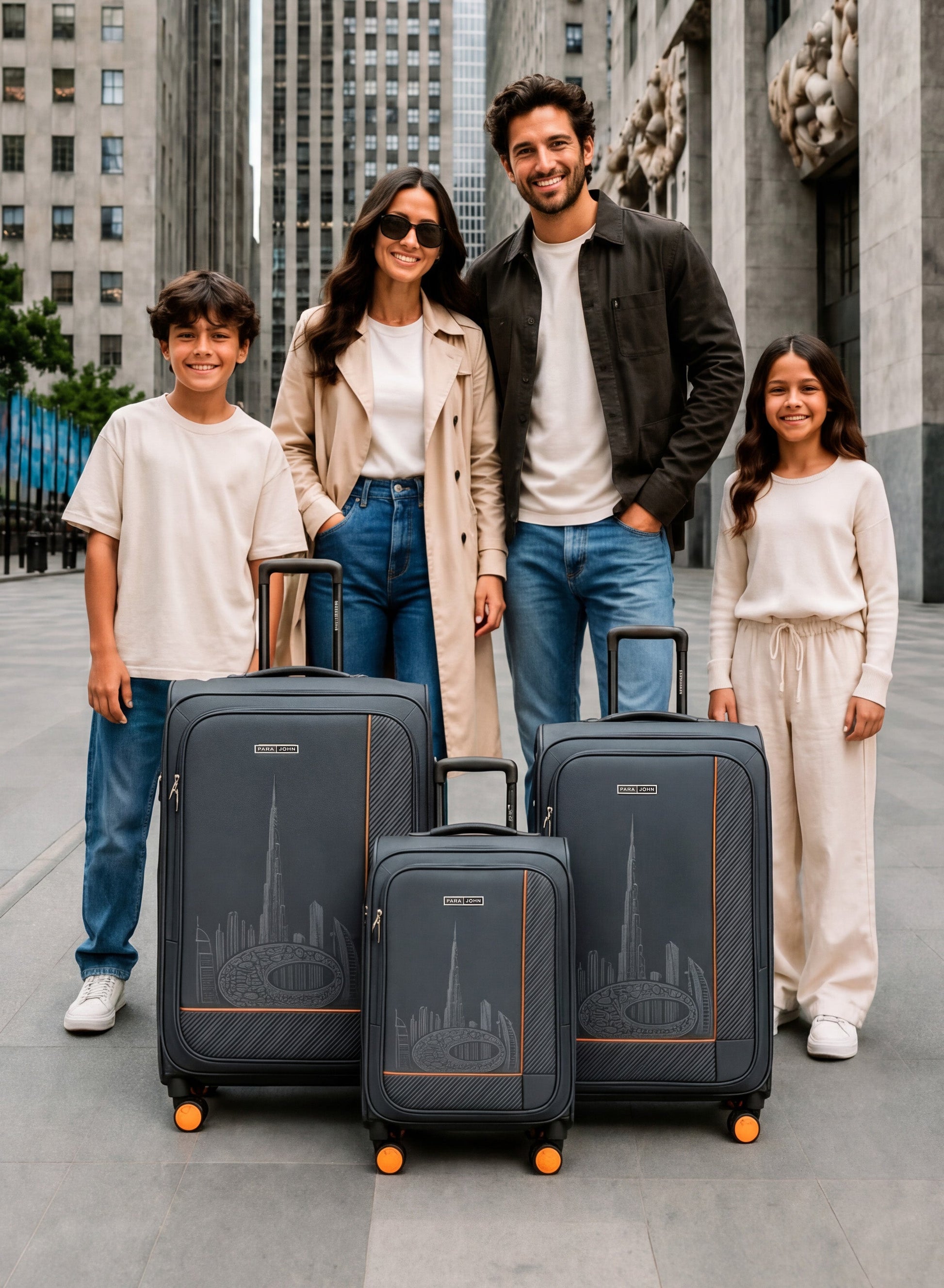 ParaJohn Luggage Set — 3-Piece Nylon Suitcases | 4-Wheel Spinner  PARAJOHN UAE