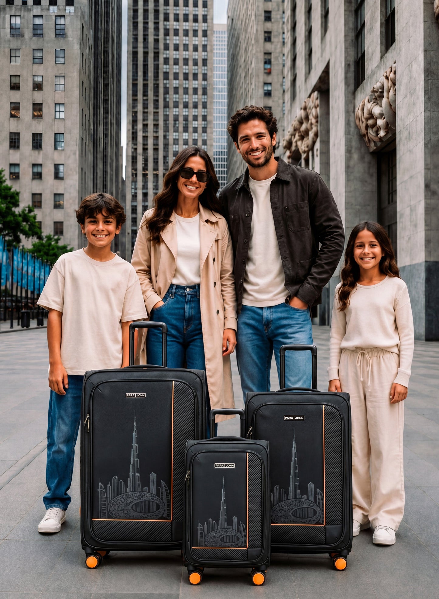 ParaJohn Luggage Set — 3-Piece Nylon Suitcases | 4-Wheel Spinner  PARAJOHN UAE
