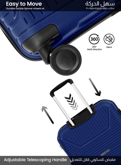 Parajohn Lynex Luggage Set — Lightweight & Durable | 3 Pcs PP 8-Wheel Spinner  PARAJOHN UAE