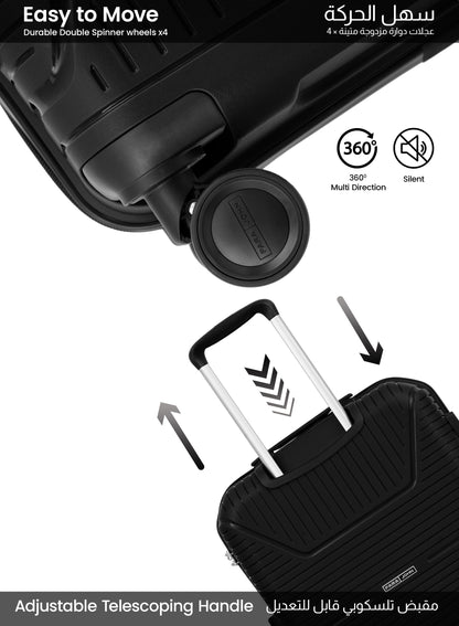 Parajohn Lynex Luggage Set — Lightweight & Durable | 3 Pcs PP 8-Wheel Spinner  PARAJOHN UAE