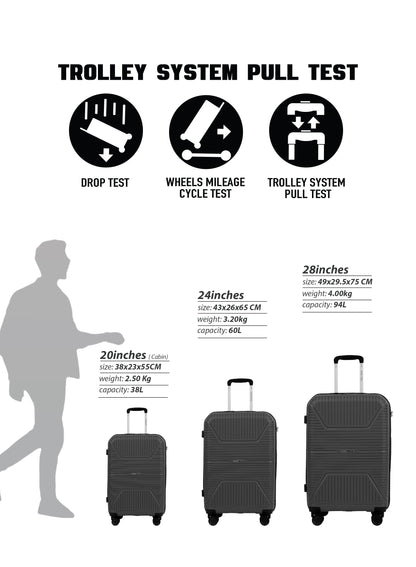Parajohn Lynex Luggage Set — Lightweight & Durable | 3 Pcs PP 8-Wheel Spinner  PARAJOHN UAE