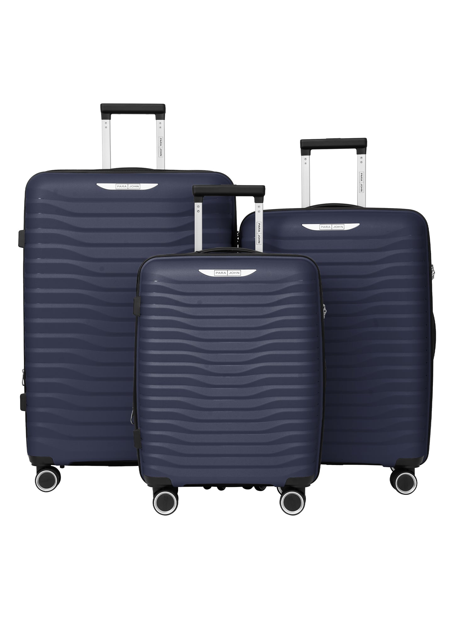 Trace Series 3 Piece Lightweight Expandable Luggage Set | Small 10KG, Medium 20KG & Large 30KG Polypropylene 8 Wheels Luggage