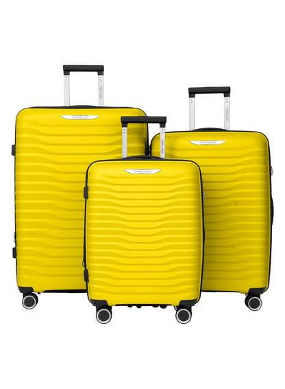 Trace Series 3 Piece Lightweight Expandable Luggage Set | Small 10KG, Medium 20KG & Large 30KG Polypropylene 8 Wheels Luggage