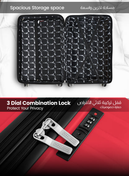 Trace Series 3 Piece Lightweight Expandable Luggage Set | Small 10KG, Medium 20KG & Large 30KG Polypropylene 8 Wheels Luggage