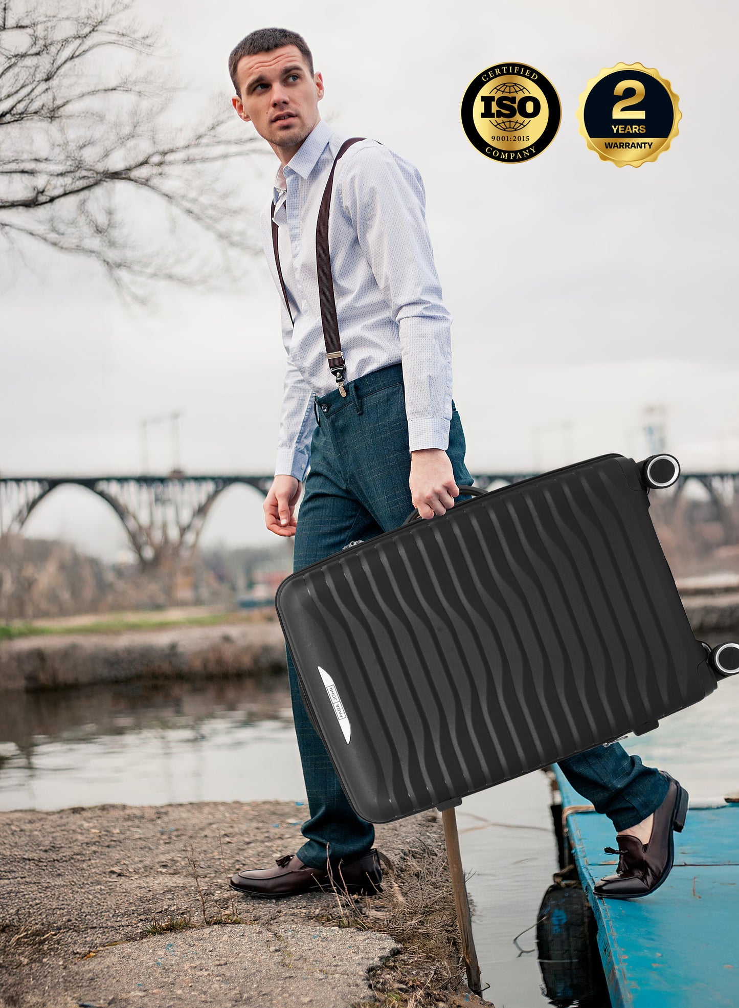 Trace Series 3 Piece Lightweight Expandable Luggage Set | Small 10KG, Medium 20KG & Large 30KG Polypropylene 8 Wheels Luggage