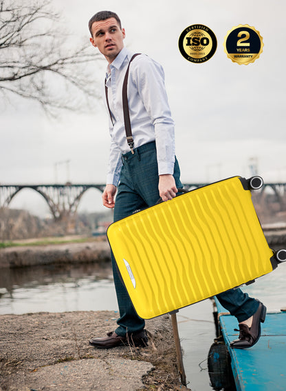 Trace Series 3 Piece Lightweight Expandable Luggage Set | Small 10KG, Medium 20KG & Large 30KG Polypropylene 8 Wheels Luggage