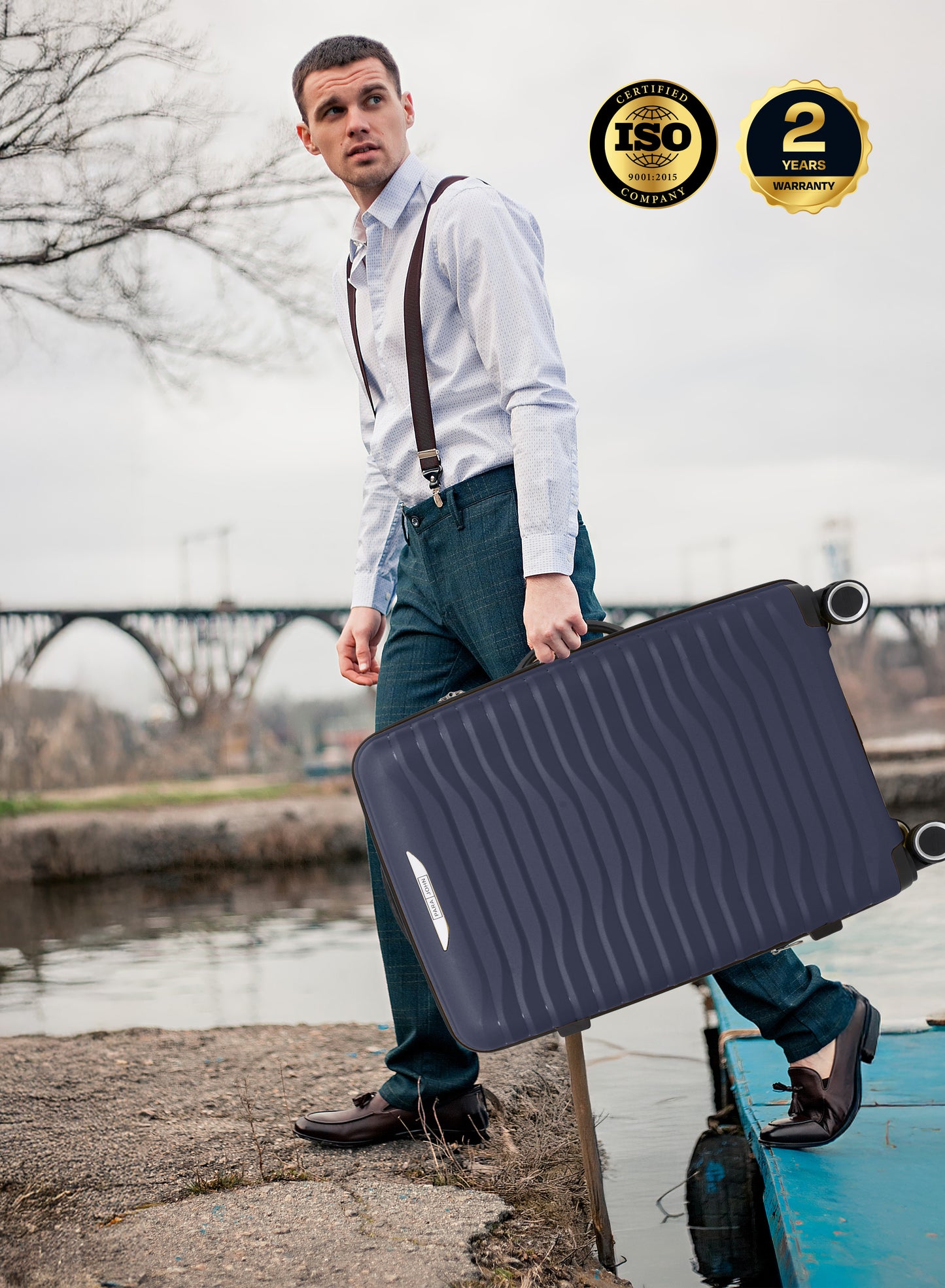 Trace Series 3 Piece Lightweight Expandable Luggage Set | Small 10KG, Medium 20KG & Large 30KG Polypropylene 8 Wheels Luggage