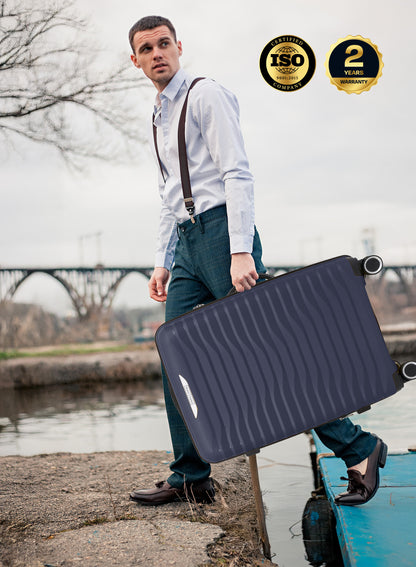 Trace Series 3 Piece Lightweight Expandable Luggage Set | Small 10KG, Medium 20KG & Large 30KG Polypropylene 8 Wheels Luggage