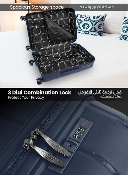 ZENSPIRE Series 3 Piece Premium Polypropylene Luggage Set