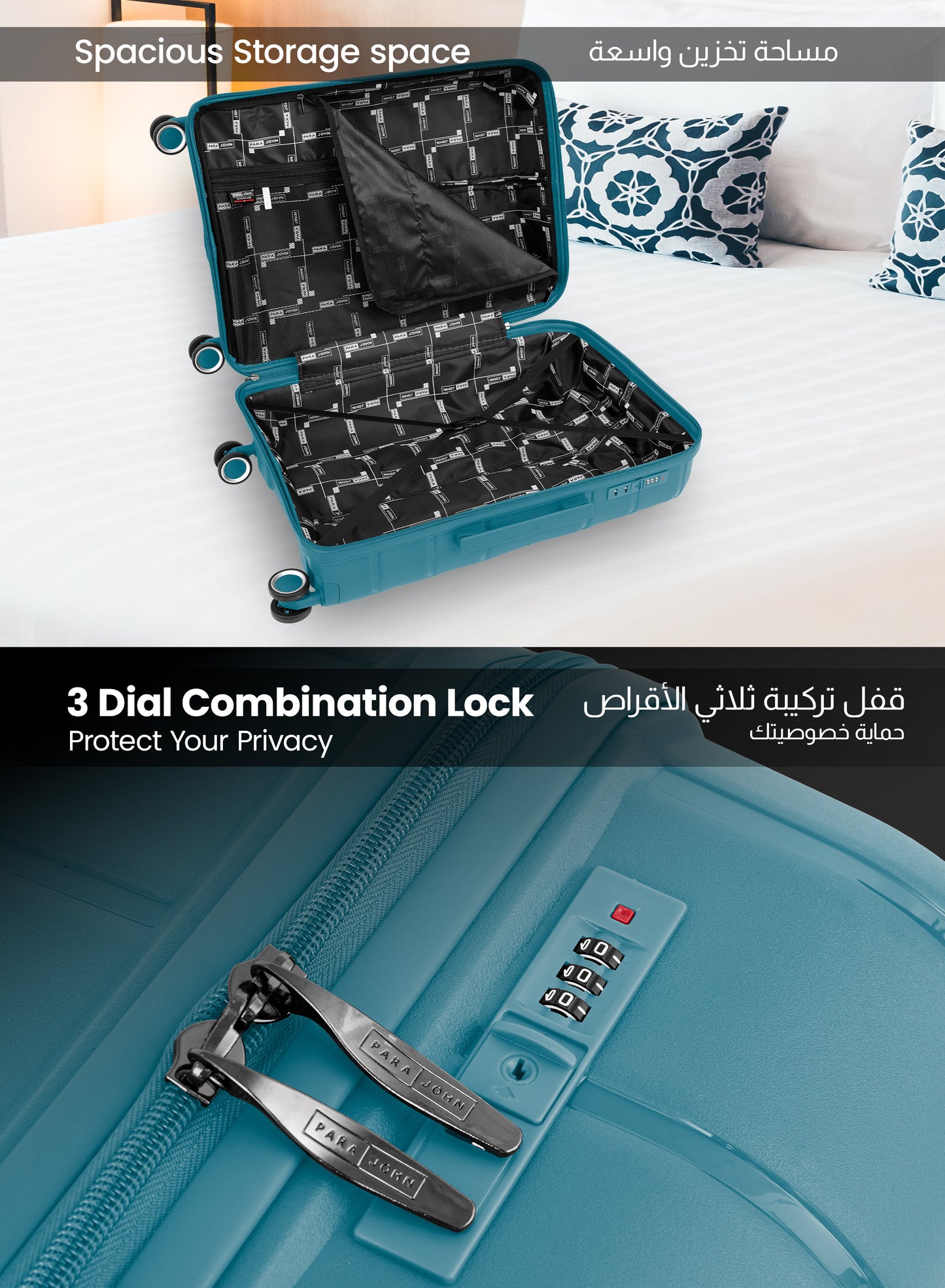 ZENSPIRE Series 3 Piece Premium Polypropylene Luggage Set