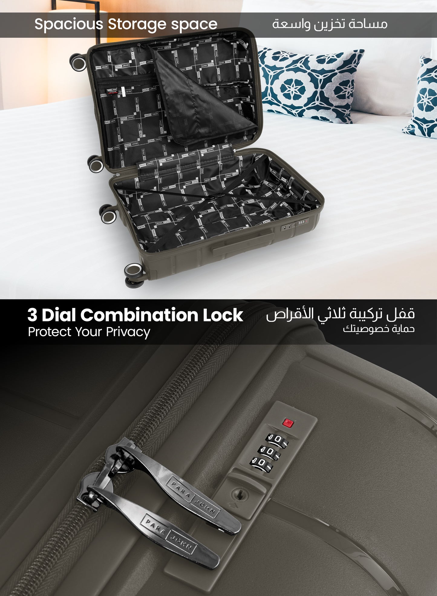 ZENSPIRE Series 3 Piece Premium Polypropylene Luggage Set