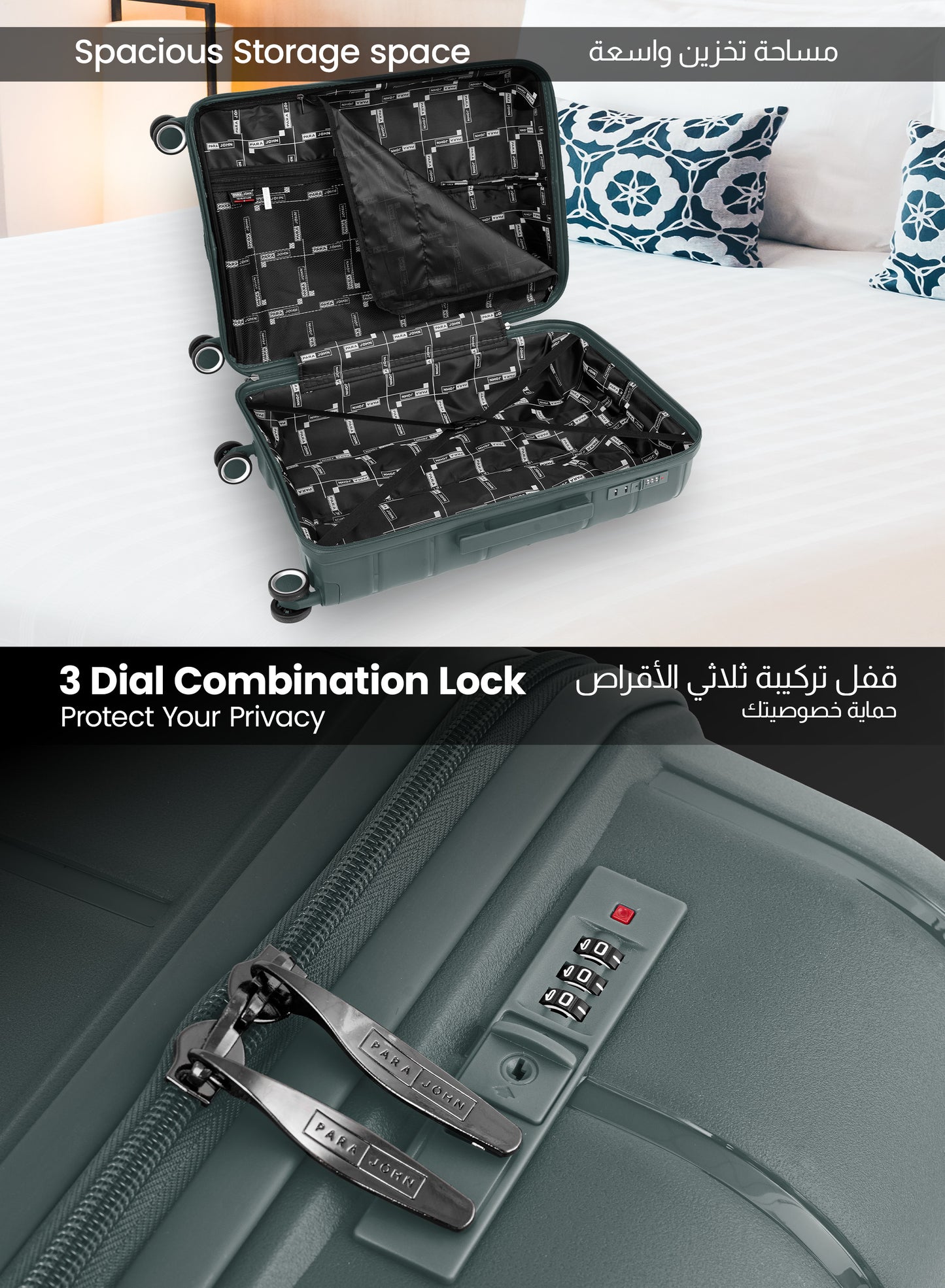 ZENSPIRE Series 3 Piece Premium Polypropylene Luggage Set