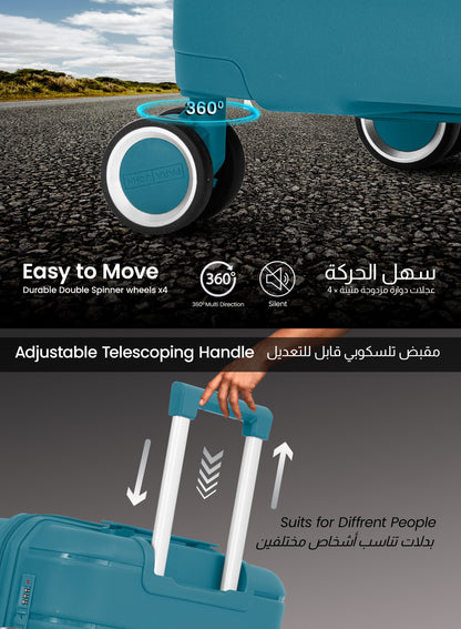 ZENSPIRE Series 3 Piece Premium Polypropylene Luggage Set