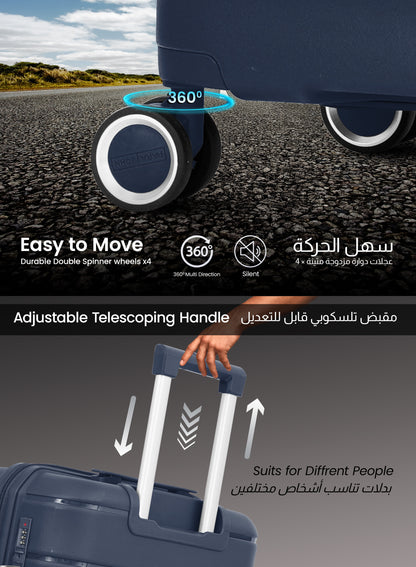 ZENSPIRE Series 3 Piece Premium Polypropylene Luggage Set