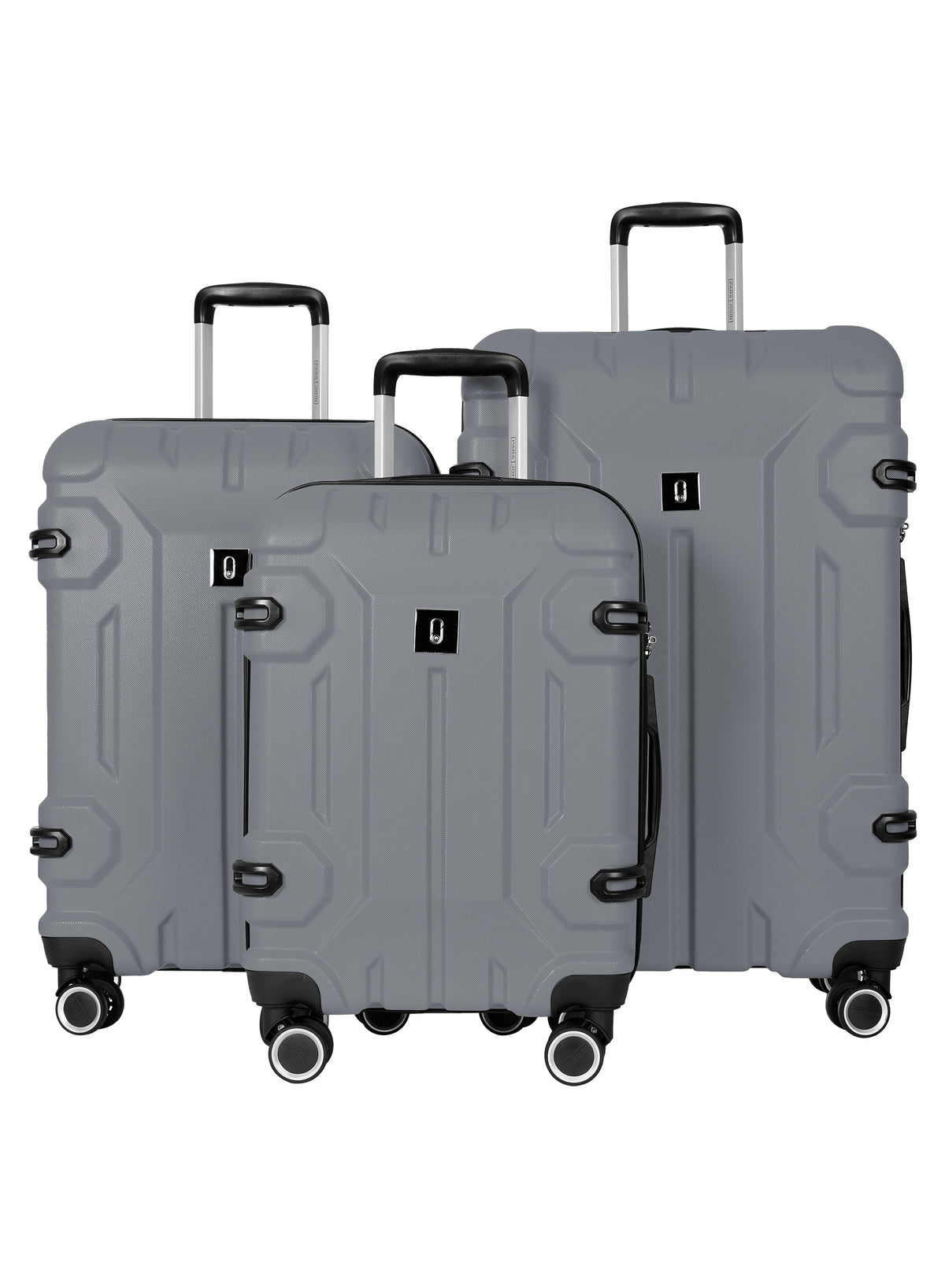 Para John Expedition 3-Piece ABS Hardside Spinner Luggage Set Durable Travel Suitcases with 360° Wheels Small Medium Large Trolley  PARAJOHN UAE