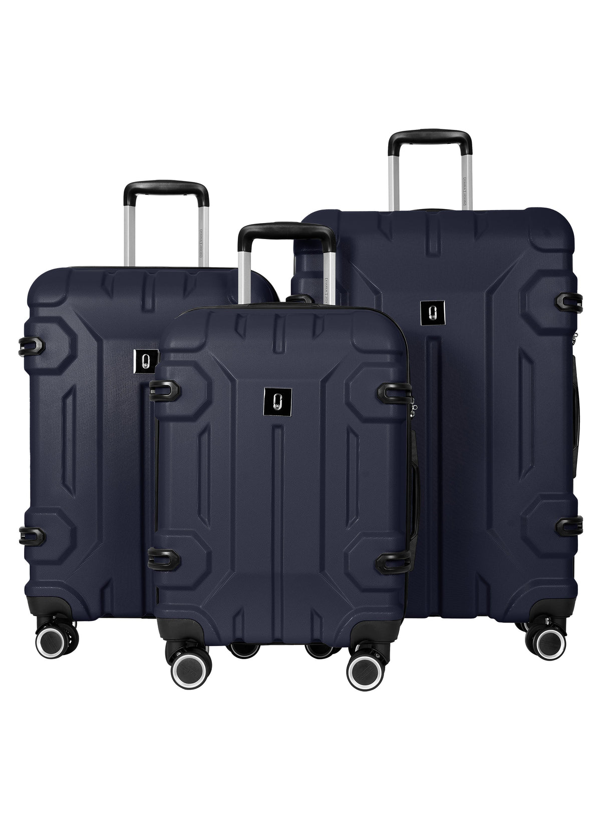 Para John Expedition 3-Piece ABS Hardside Spinner Luggage Set Durable Travel Suitcases with 360° Wheels Small Medium Large Trolley  PARAJOHN UAE