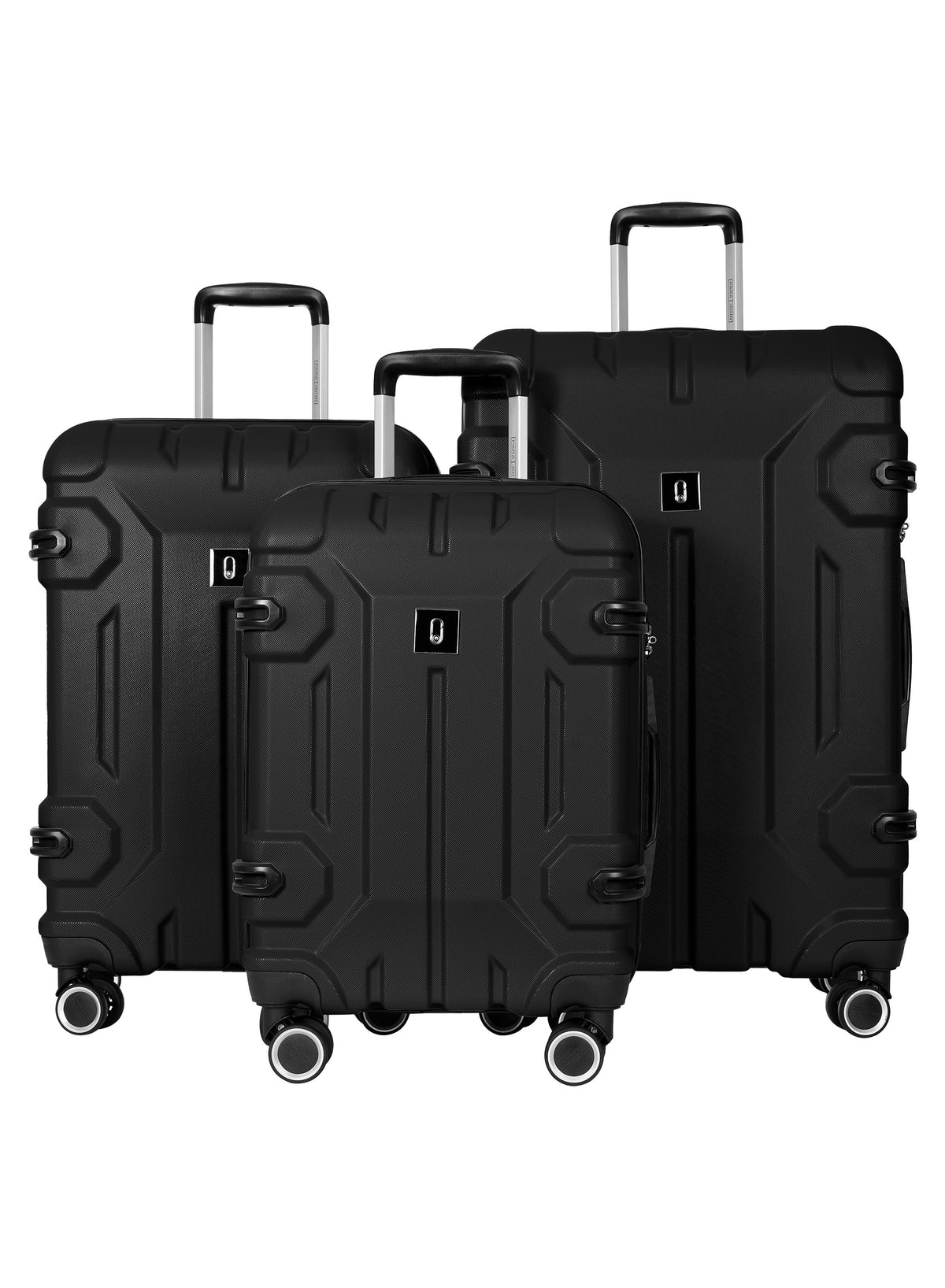 Para John Expedition 3-Piece ABS Hardside Spinner Luggage Set Durable Travel Suitcases with 360° Wheels Small Medium Large Trolley  PARAJOHN UAE