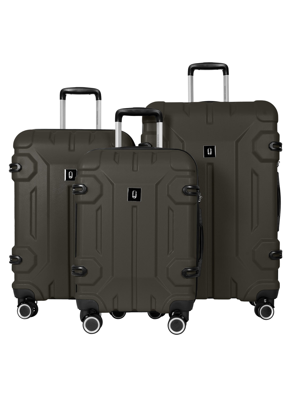 Para John Expedition 3-Piece ABS Hardside Spinner Luggage Set Durable Travel Suitcases with 360° Wheels Small Medium Large Trolley  PARAJOHN UAE