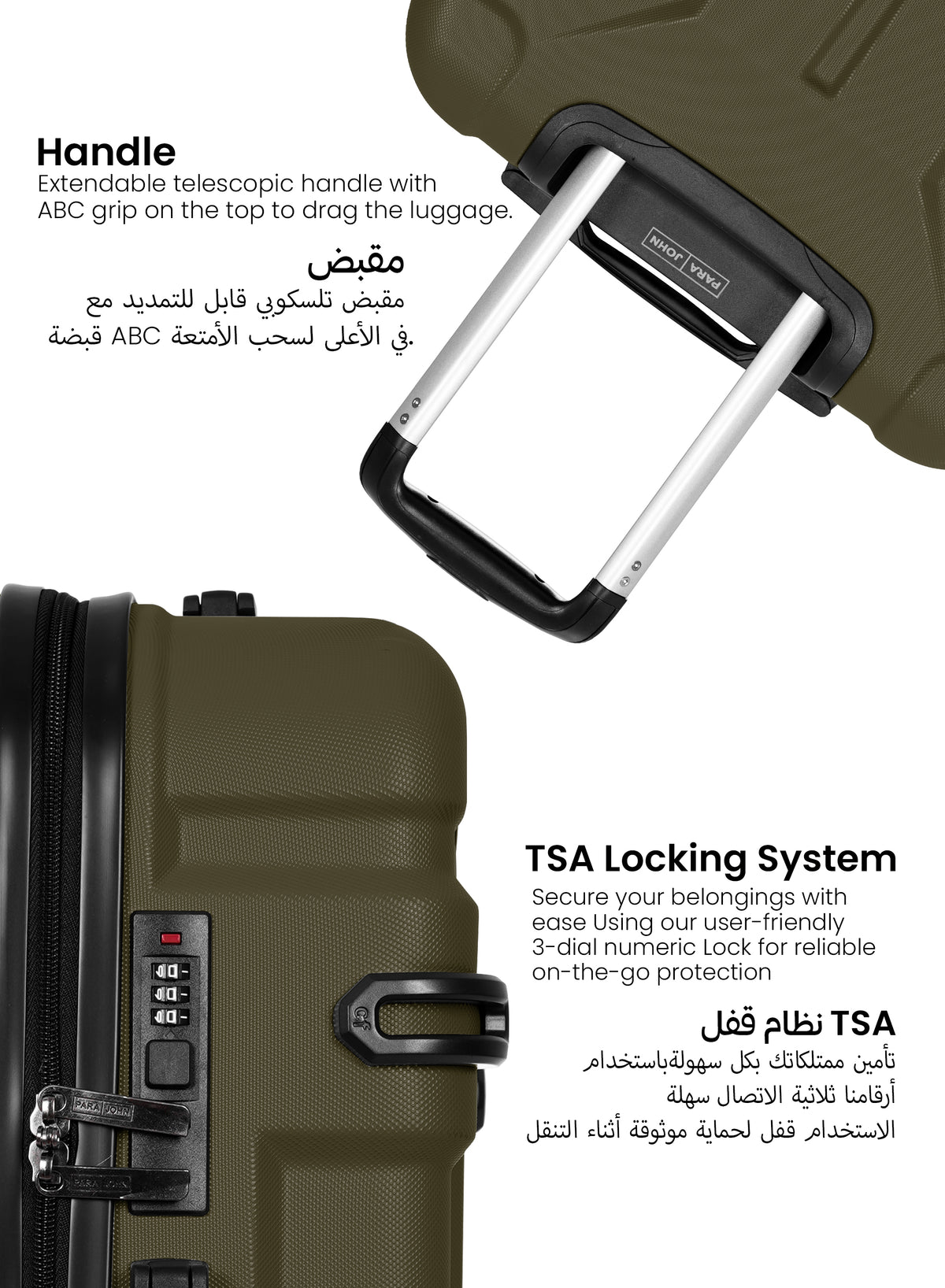 Parajohn Expedition ABS Luggage Set | 360° Spinner Wheels – Set of 3