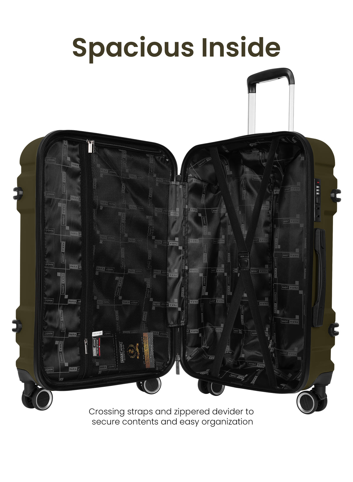 Parajohn Expedition ABS Luggage Set | 360° Spinner Wheels – Set of 3
